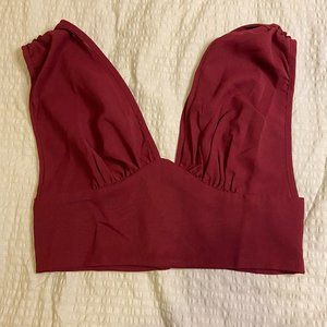 Burgundy Shein Sleveless Crop Top